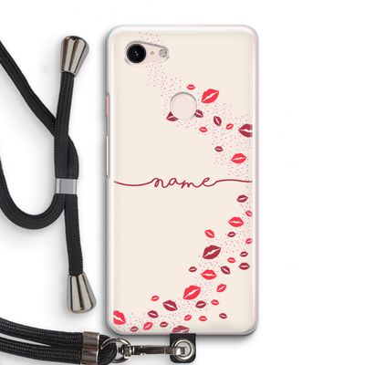 Kusjes: Pixel 3 Transparant Hoesje met koord