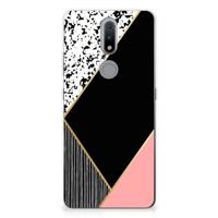 Nokia 2.4 | TPU Hoesje | Zwart Roze Vormen