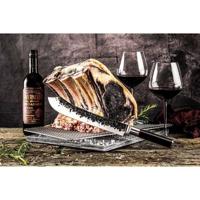 Coltello da macellaio - FORGIATO - SEBRA - Acciaio giapponese 440C - Manico in legno di Dalbergia - L 25,5 cm