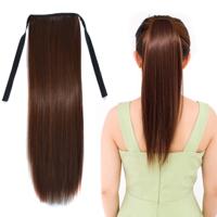 Natuurlijke lange rechte haren paardenstaart bandage-stijl pruik paardenstaart voor vrouwen lengte: 45cm (Flaxen)
