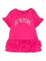 Givenchy Kids robe à logo imprimé métallisé - Rose