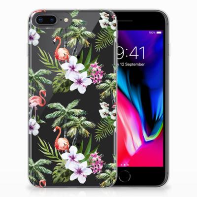Apple iPhone 7 Plus | 8 Plus | TPU Hoesje | Flamingo Palms