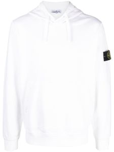 Stone Island hoodie en coton à patch Compass - Blanc