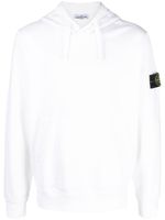 Stone Island hoodie en coton à patch Compass - Blanc