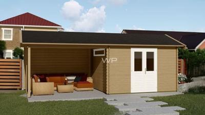 Woodpro Blokhut/Tuinhuis Voske 700x300 cm- Zadeldak- Hout- Woodpro