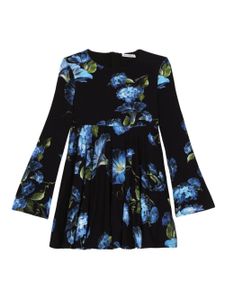 Dolce & Gabbana Kids robe fleurie à manches longues - Noir