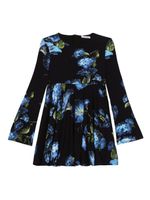 Dolce & Gabbana Kids robe fleurie à manches longues - Noir - thumbnail