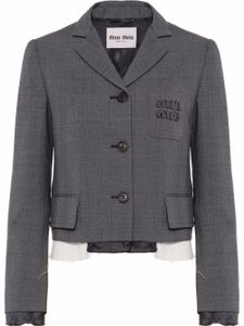 Miu Miu blazer à carreaux Prince de Galles - Gris