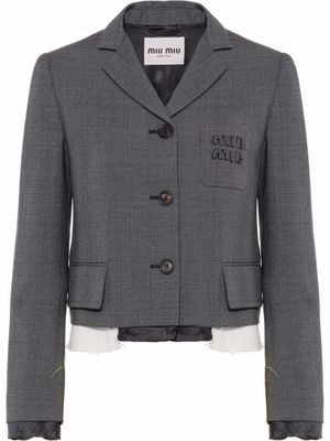 Miu Miu blazer à carreaux Prince de Galles - Gris