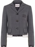 Miu Miu blazer à carreaux Prince de Galles - Gris