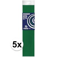 5x Crepe papier plat groen 250 x 50 cm knutsel materiaal