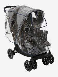 Integrale regenhoes van vertbaudet voor dubbele kinderwagen transparant