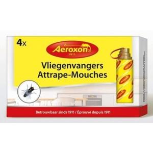 4x Aeroxon vliegenvangers met plakstrip 22 cm - Vliegenstrips