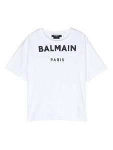 Balmain Kids t-shirt en coton à logo imprimé - Blanc