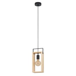 EGLO Famborough hangende plafondverlichting Flexibele montage E27 Zwart, Hout