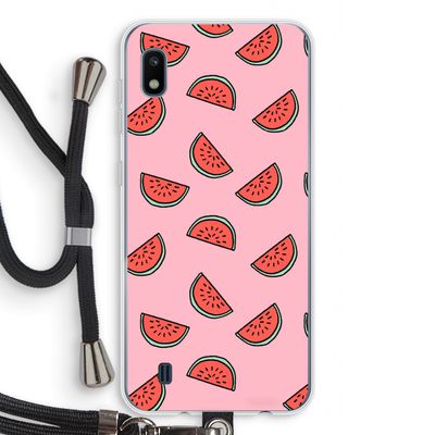 Watermeloen: Samsung Galaxy A10 Transparant Hoesje met koord