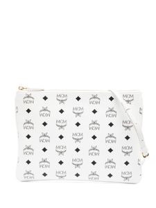 MCM sac à bandoulière médium à motif monogrammé - Blanc