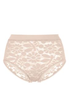 ERES culotte en dentelle fleurie à taille haute - Marron