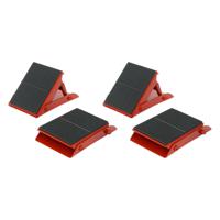 Wielkeggen set - 4x - rood/zwart - metaal - 13 x 14 cm - voor aanhangers/caravans