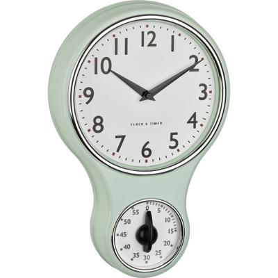 TFA Dostmann 60.3073.20 Wandklok Kwarts, Mechanisch 196 mm x 58 mm x 300 mm Mint, Groen