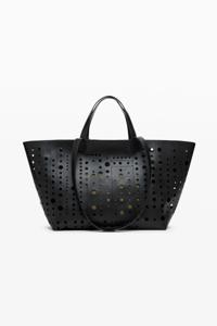 Shopper tas met cirkels - BLACK - U