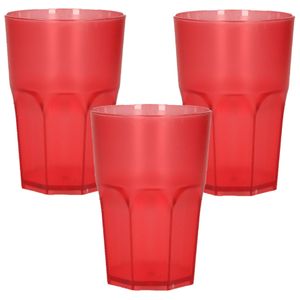 Drinkbekers - 6x - onbreekbaar kunststof - rood - 430 ml