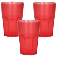 Drinkbekers - 6x - onbreekbaar kunststof - rood - 430 ml