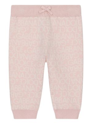 Dolce & Gabbana Kids legging à logo imprimé - Rose