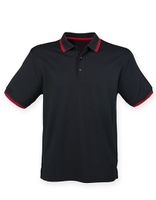 Henbury W482 Men’s Coolplus® Short Sleeved Tipped Polo Shirt