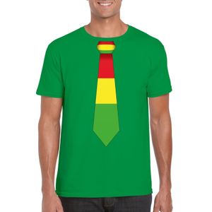 Groen t-shirt met Limburgse vlag stropdas voor heren