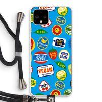 Fruitsticker: Pixel 4 Transparant Hoesje met koord