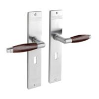 De Oude Deurklink Deurklink Retro palissander mat nikkel op schild sleutelgat 55mm