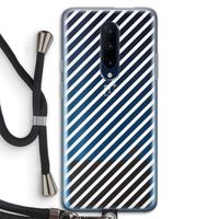 Strepen zwart-wit: OnePlus 7 Pro Transparant Hoesje met koord