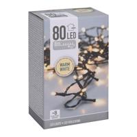 Kerstverlichting - 2x - lichtsnoer - 80 led lampjes - warm wit - 8 meter - kerstlampjes