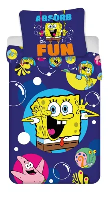 Spongebob dekbedovertrek 100 x 135 cm Katoen