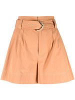 TWINSET short à taille haute ceinturée - Marron