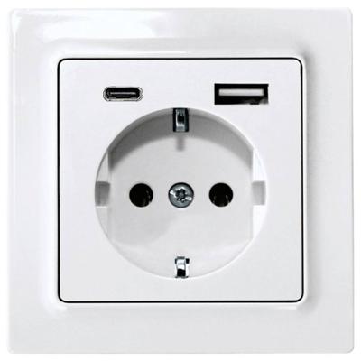 Eltako DSS55E+USBA+C-pm Stopcontact Inbouw (in muur), Schroefbevestiging
