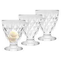 Urban Living IJscoupes/ijsschaaltjes - 3x stuks - 280 ml - glas - met relief