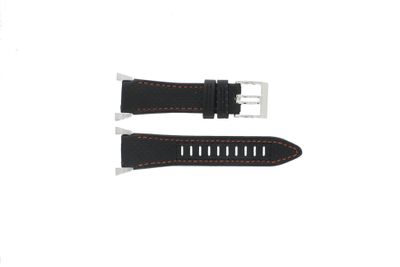 Horlogeband Seiko 7L22-0AM0 / SNL035P1 Leder Zwart 22mm