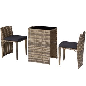 tectake wicker tuinset Bistroset - Hamburg - diverse kleuren - natuur – 403769