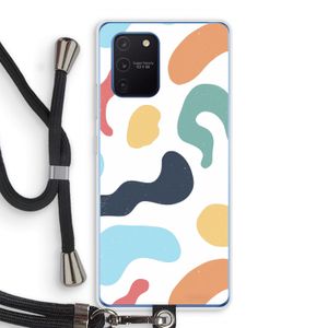 Memphis Shapes Blue: Samsung Galaxy Note 10 Lite Transparant Hoesje met koord