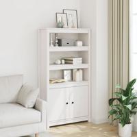 Hoge kast 80x35x154 cm massief grenenhout wit