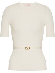 Valentino Garavani pull en laine à motif VLOGO - Blanc