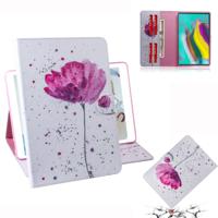 Paarse orchideeën patroon horizontale Flip lederen case voor Galaxy tab S5E T720/T725 met houder & Card slot & portemonnee