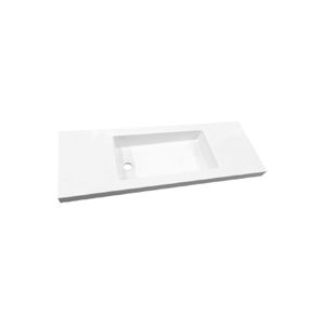 Best Design Wastafel Slim 100 cm Ondiep 35 cm Excl. Kraangat Glans Wit