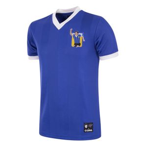 COPA Maradona X Argentina 1986 Away Retro Voetbalshirt Blauw Wit