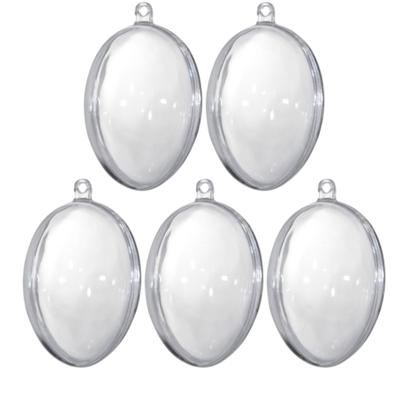 Hobby/decoratie eieren - 5x - transparant - 6 cm - om zelf te vullen