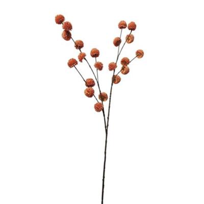 Kunsttak pompom oranje 100cm