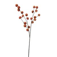 Kunsttak pompom oranje 100cm