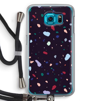 Dark Rounded Terrazzo: Samsung Galaxy S6 Transparant Hoesje met koord